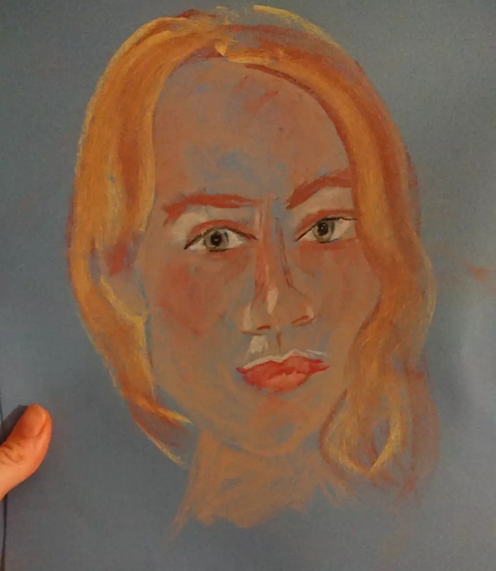 Soft pastel self portrait